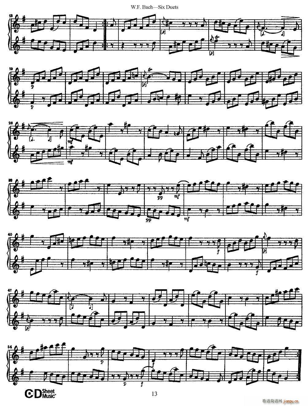 W F 巴赫―六首二重奏练习曲（2）7