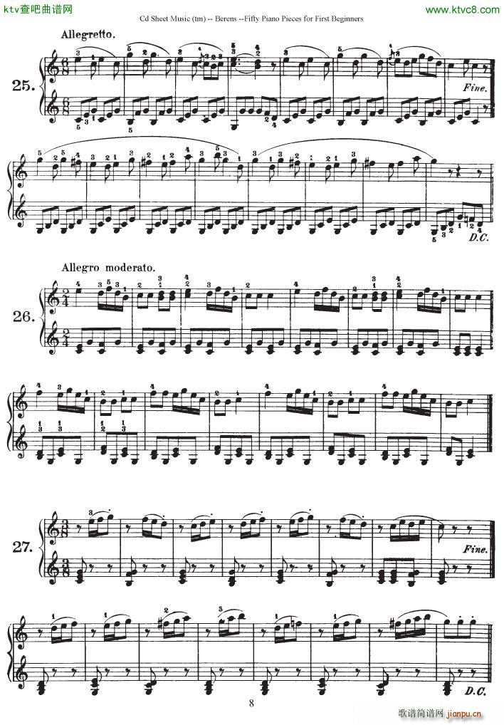 Berens op 70 50 Piano Pieces for Beginners8