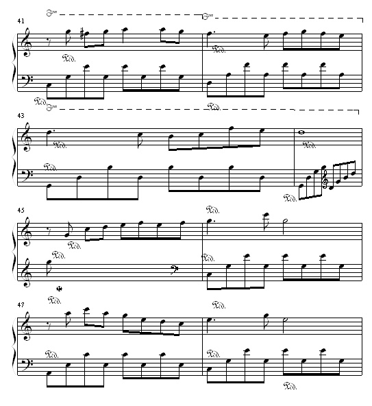 相思河畔-钢琴谱(钢琴曲)-陈百强6