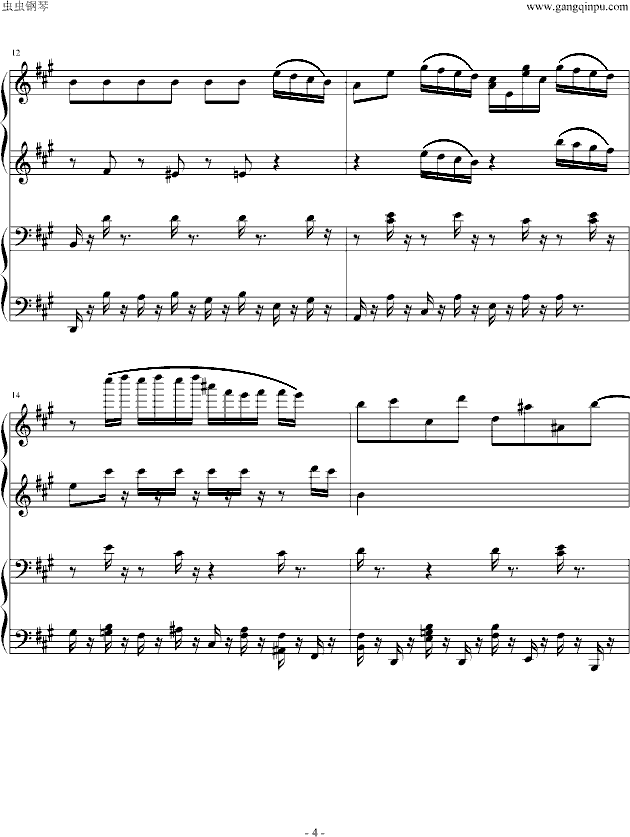 《四小天鹅》舞曲四手联弹-钢琴谱(钢琴曲)-柴科夫斯基-Peter Ilyich Tchaikovsky4