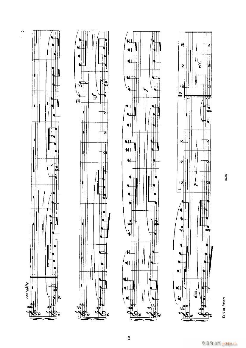挪威舞曲1（四手联弹） 键盘类 钢琴_格里格6