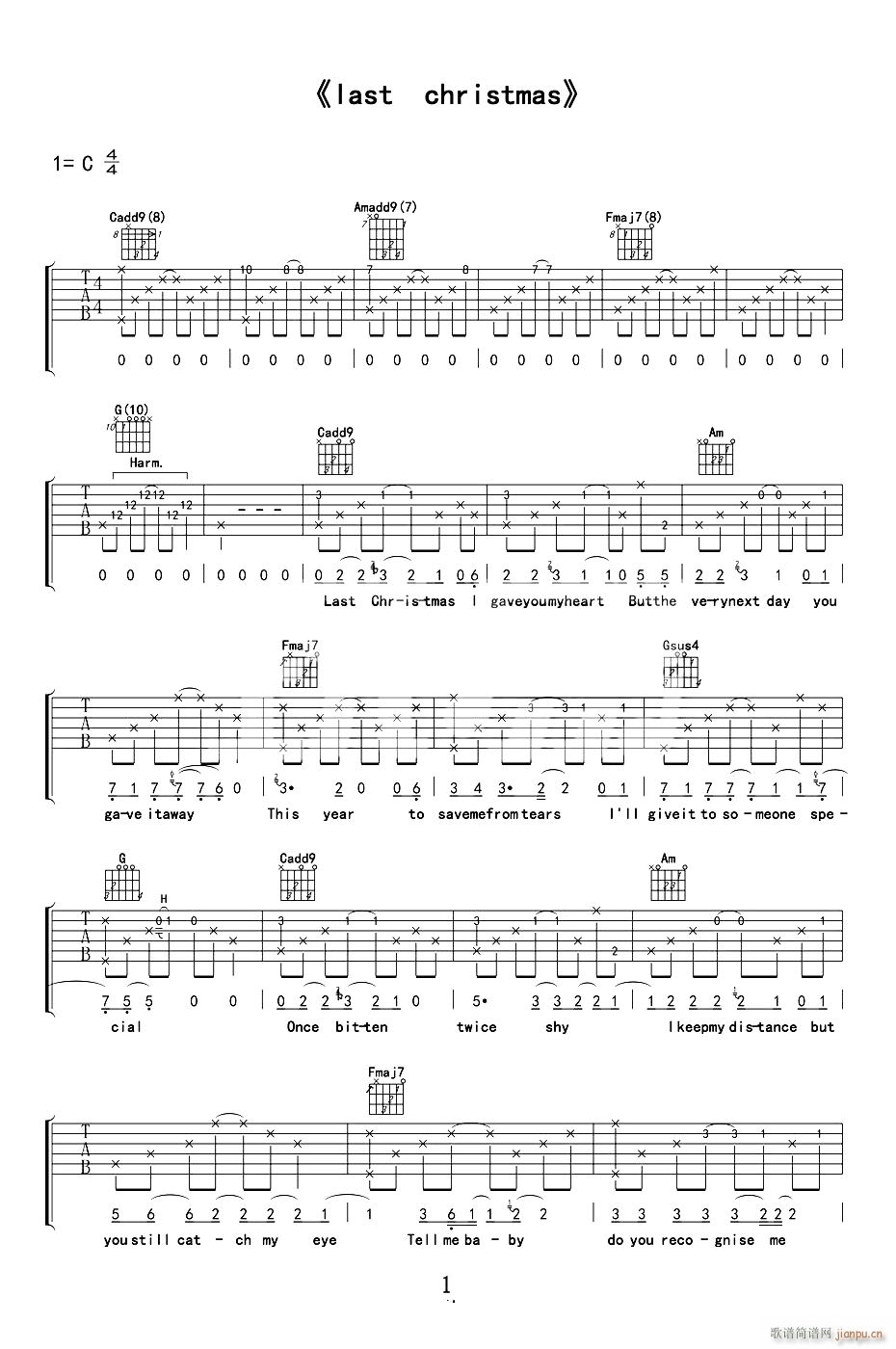 Last-Christmas （ C调原版）_Taylor Swift1