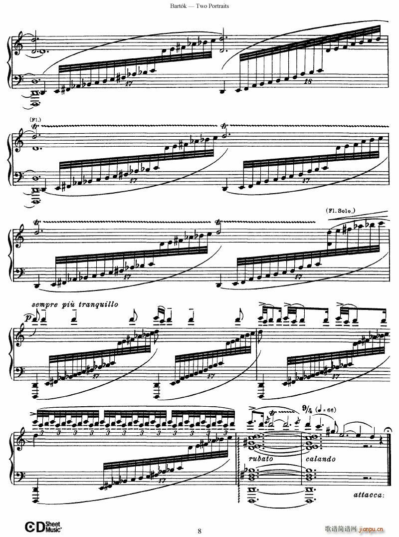 Bartok SZ 37 Two Portraits op 58