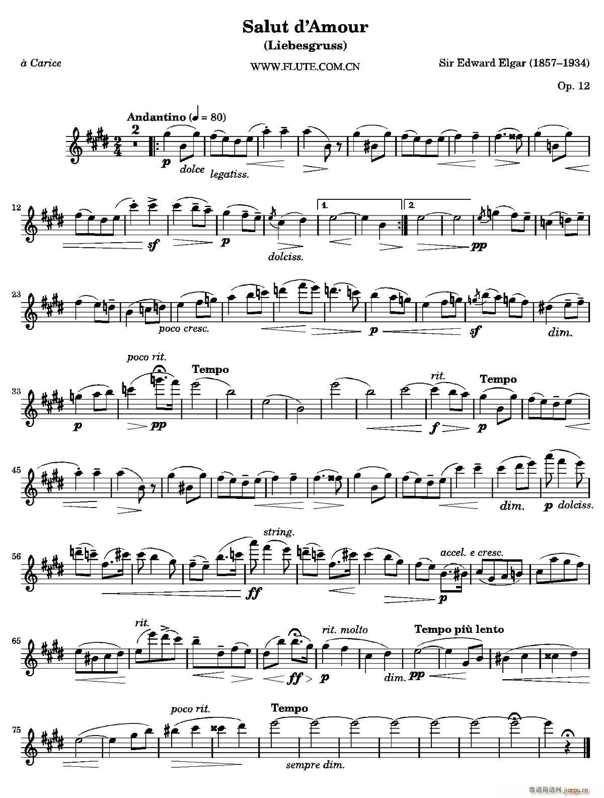 Salut d Amour Op 12(爱的致意)1