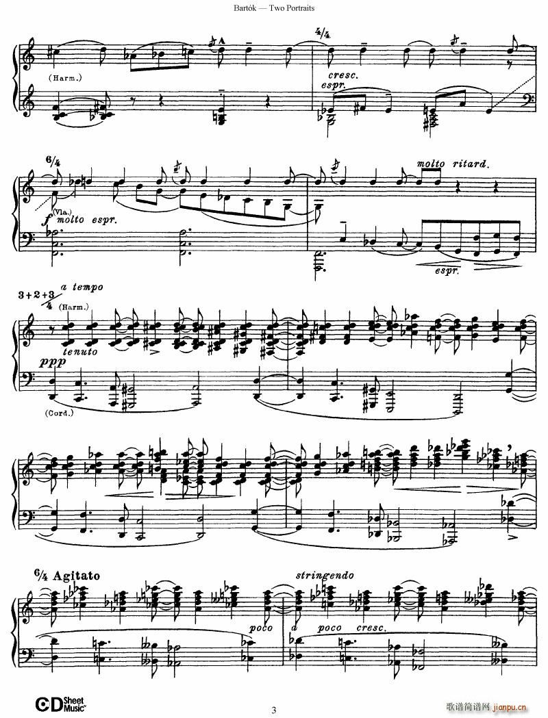 Bartok SZ 37 Two Portraits op 53