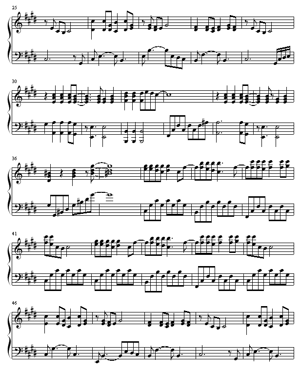 饿狼传说-钢琴谱(钢琴曲)-张学友2