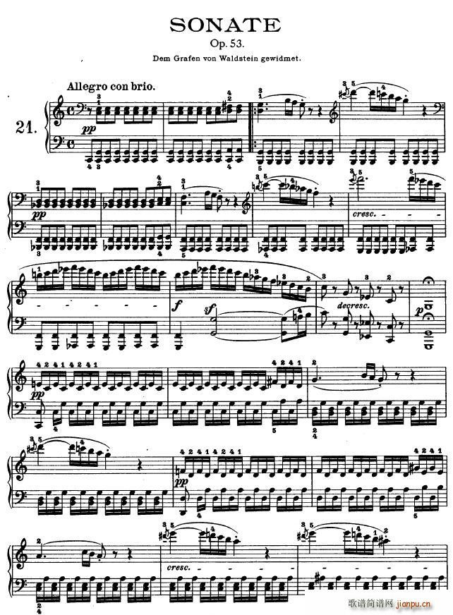 第二十一钢琴奏鸣曲（Op.53）1