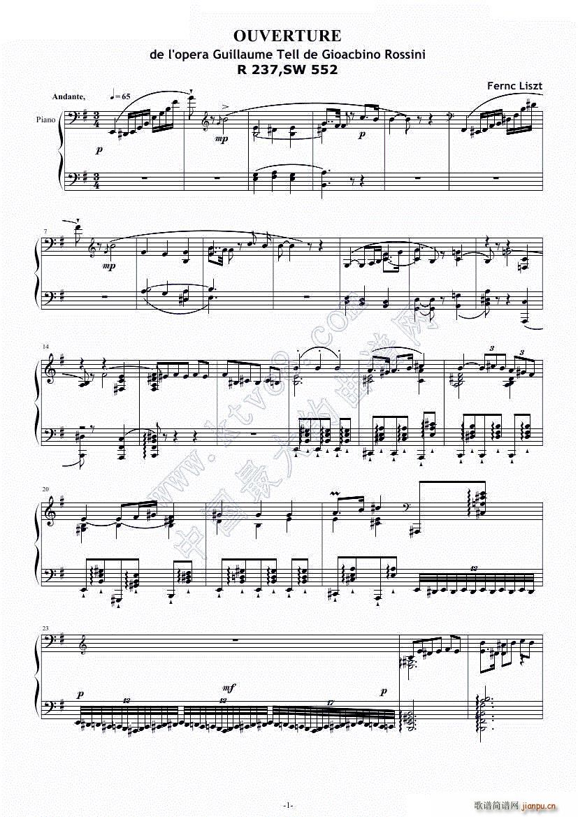 威廉 退尔序曲 李斯特S 5521