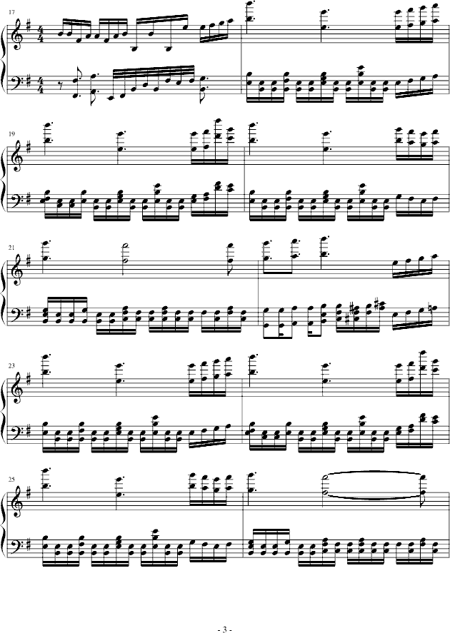 《火影忍者》原声音乐《激と�摹犯智侔�-钢琴谱(钢琴曲)-火影忍者3