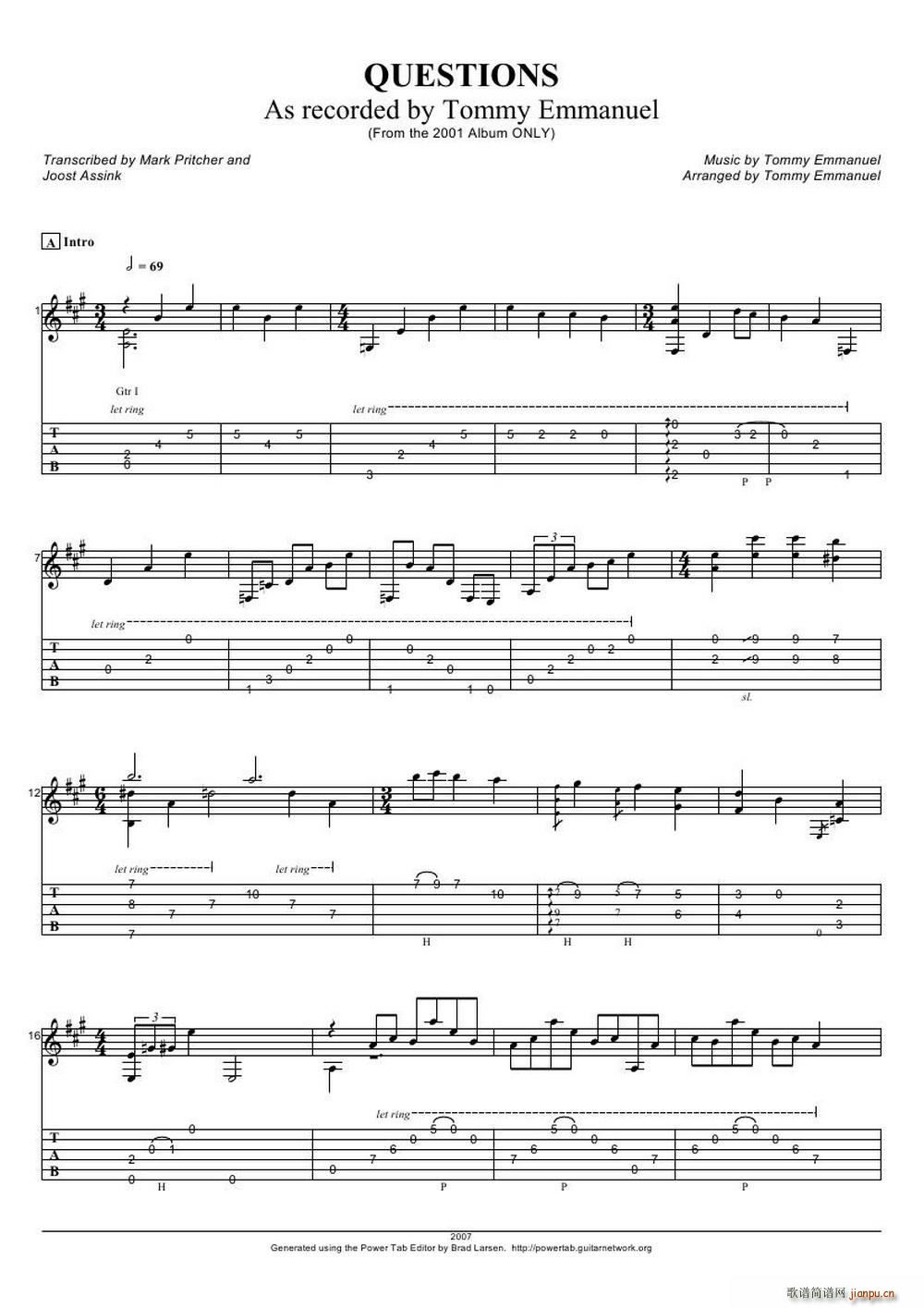 tommy emmanuel questions（指弹吉它）1