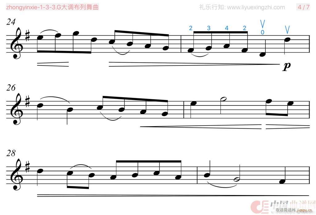 G大调布列舞曲 [大字排版]（小提琴）6