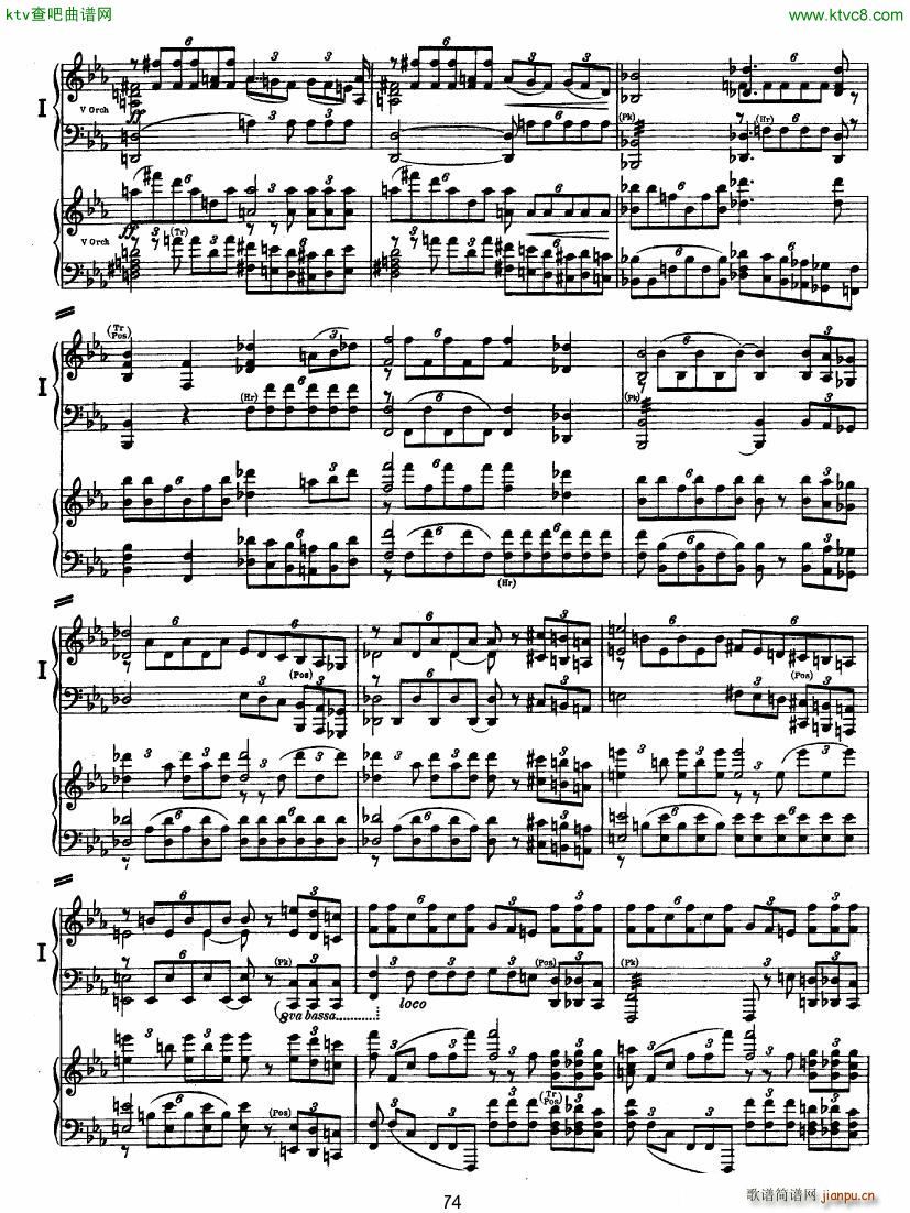 Bruckner Symphony No 4 4 hands arr 二23