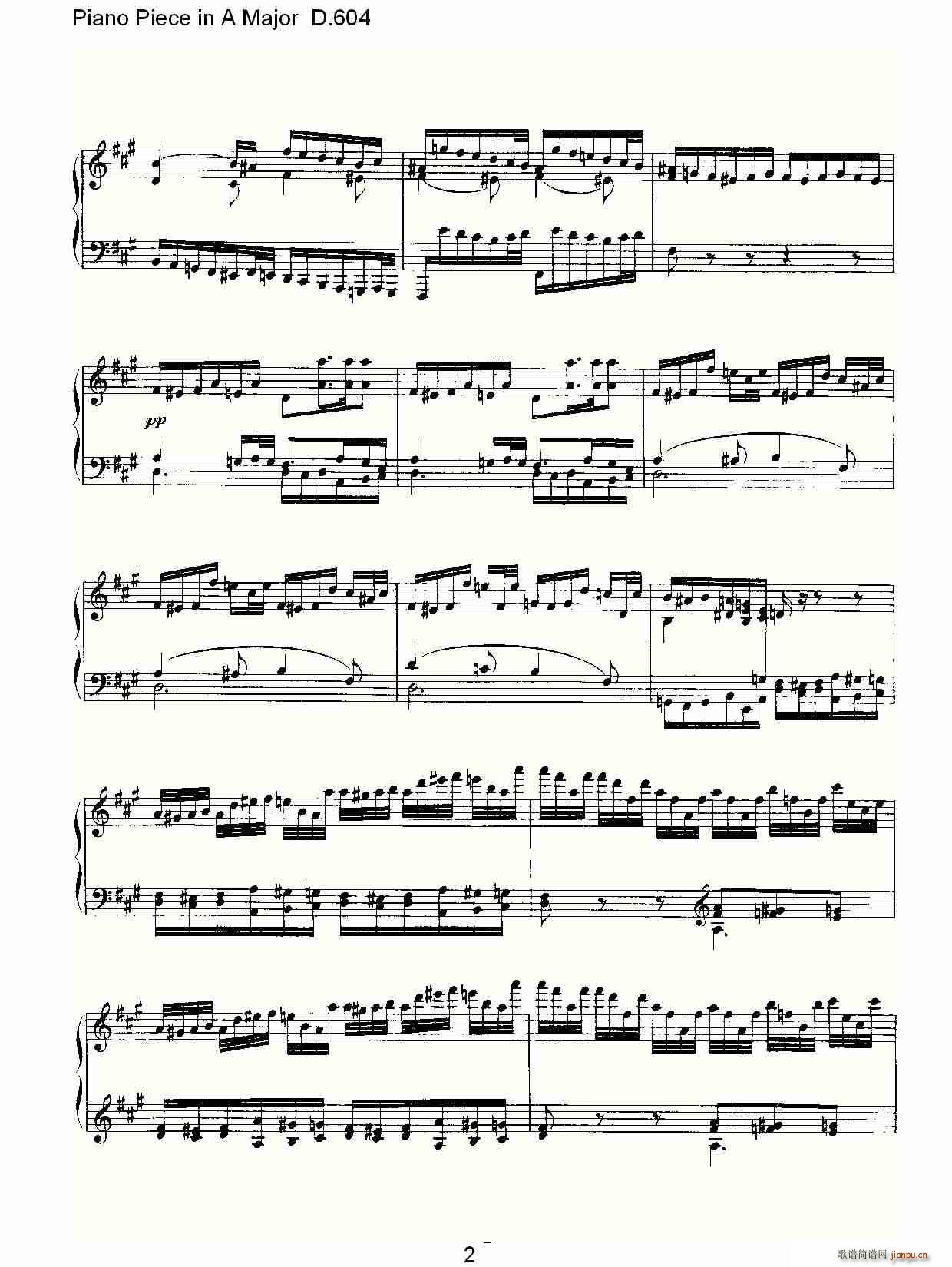 Piano Piece in A Major D.604（A大调钢琴联奏 D.604）_弗朗兹・舒柏特2