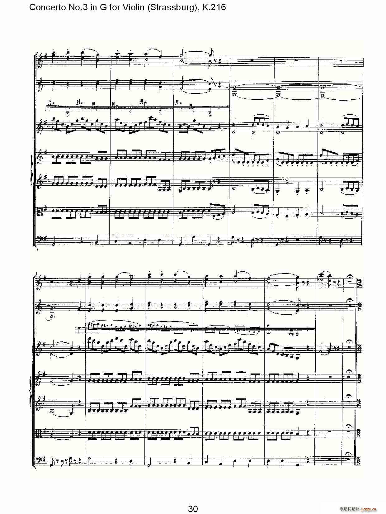 Concerto No.3 in G for Violin K.216（G调小提琴第三协奏曲, K）30