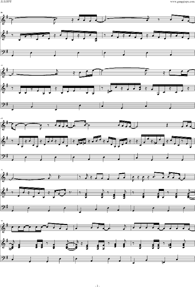 乡村路伴我归-钢琴谱(钢琴曲)-欧美经典3