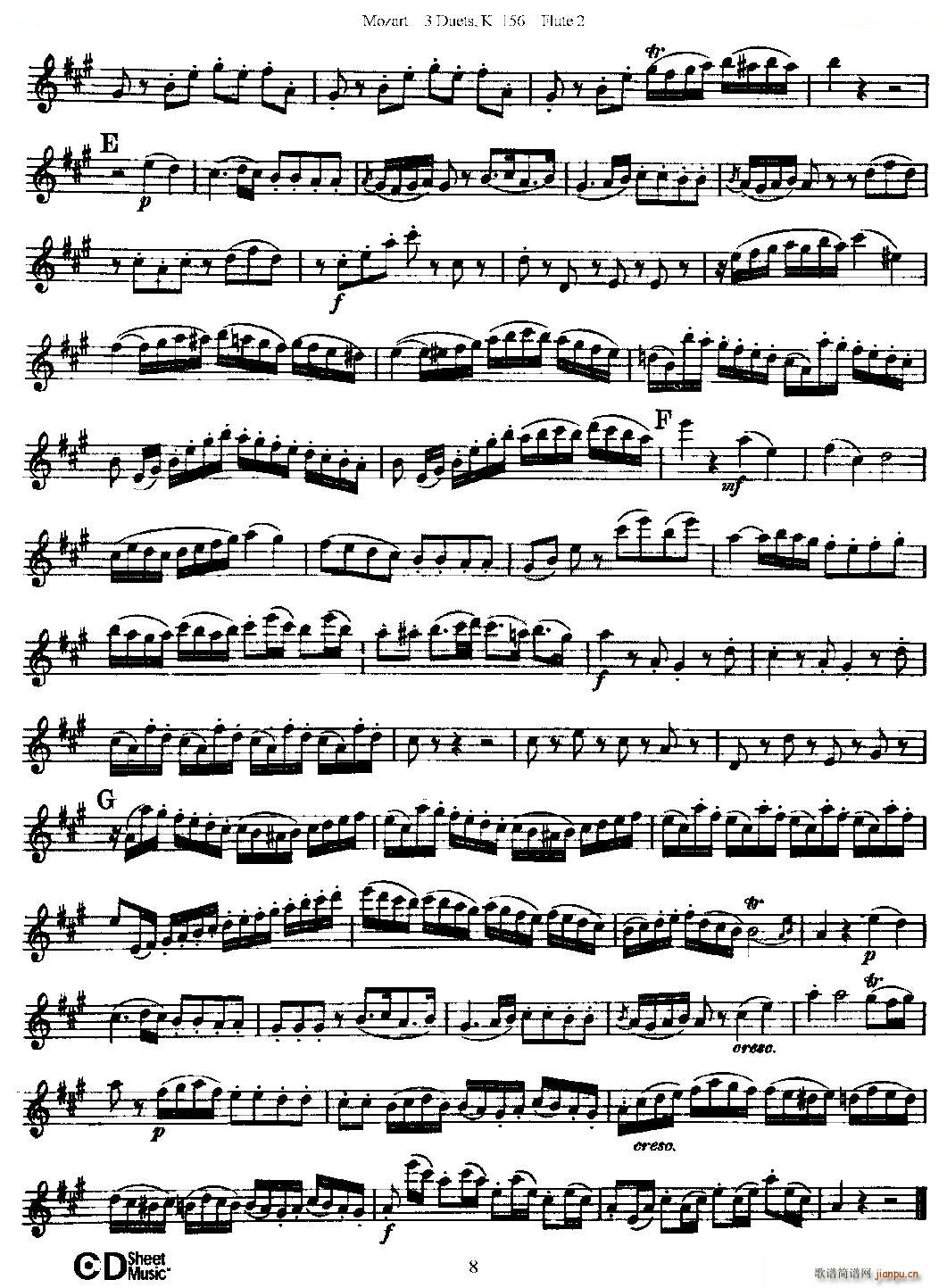 3 Duets K 156 之第二长笛（二重奏三首 K156号） 铜管8