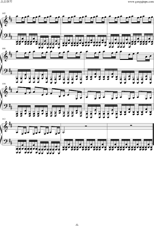 钢琴版摇滚卡农-钢琴谱(钢琴曲)-帕赫贝尔-Pachelbel8