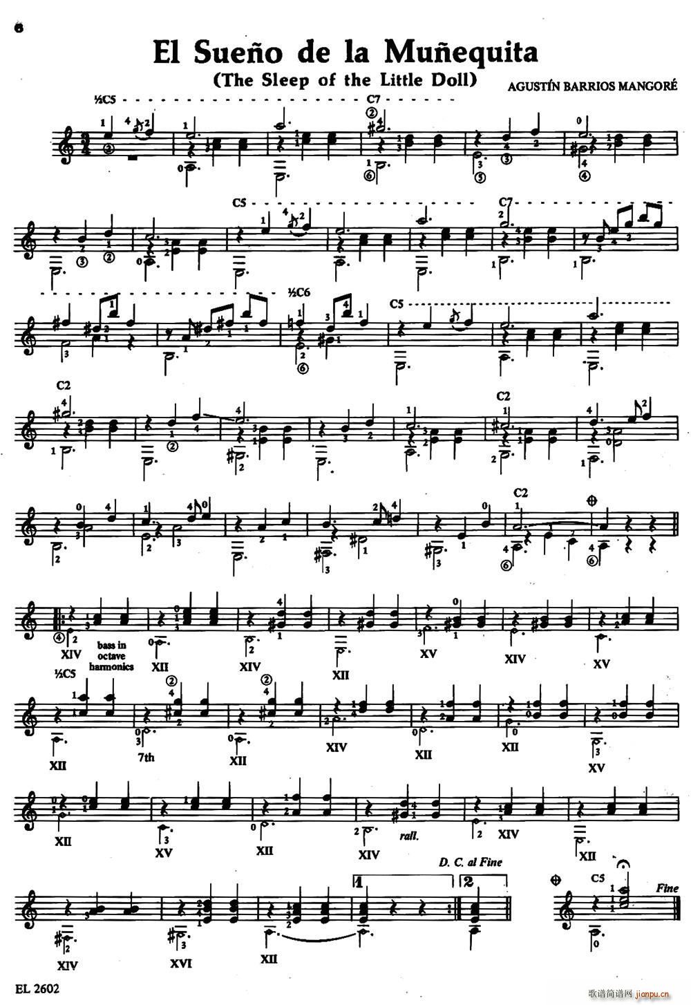 El Sueno de la Munequita(娃娃的梦)(古典吉他)1