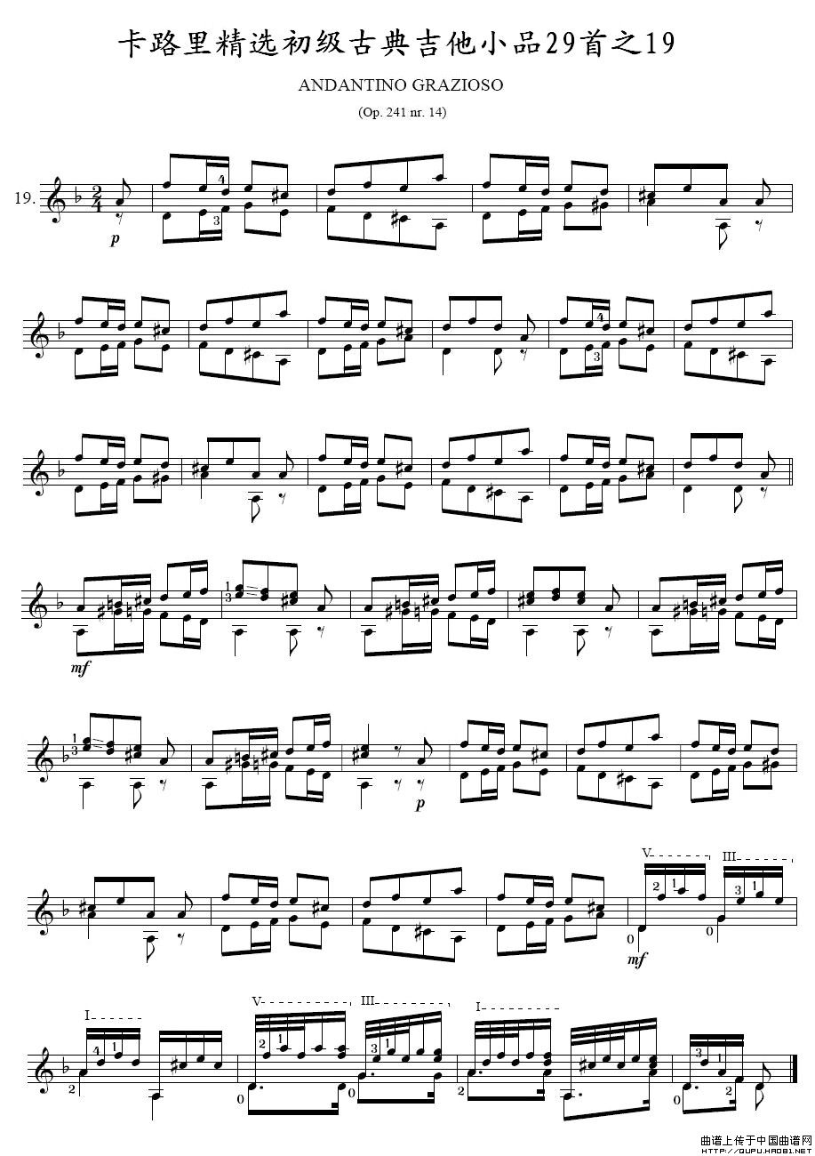 卡路里精选初级古典吉他小品29首之191