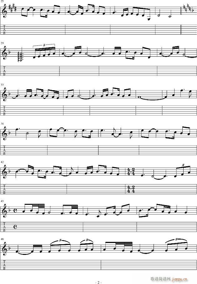 Si Tu Me Amas 主旋律（Guitar）_IL DIVO2