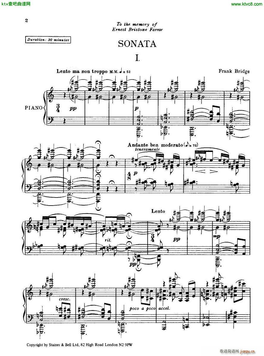 Bridge H160 Piano Sonata 1923 42