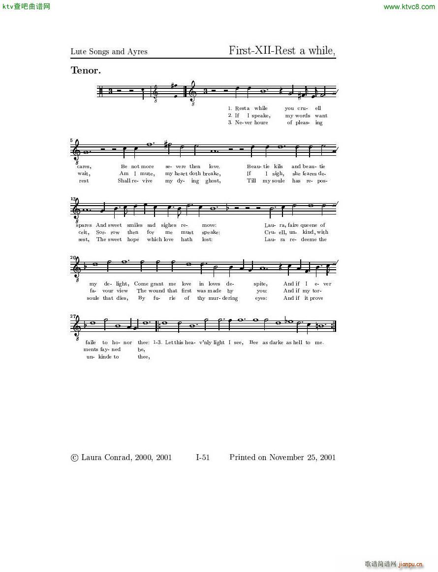 Dowland Lute Music 二7