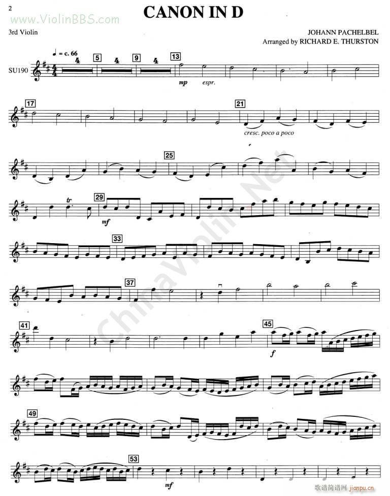 卡农 CANON IN D 3 小提琴_PACHELBEL5