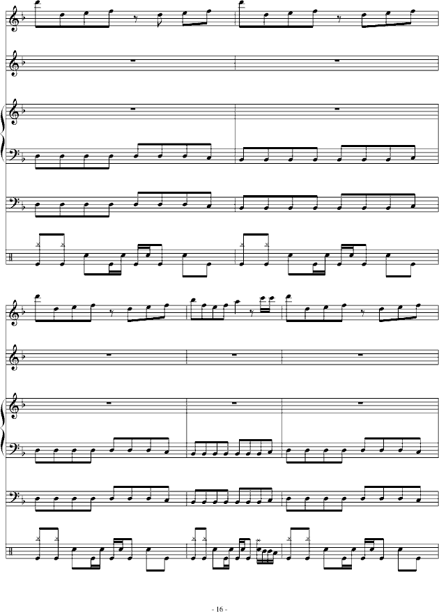 埃克斯-钢琴谱(钢琴曲)-血腥残阳16
