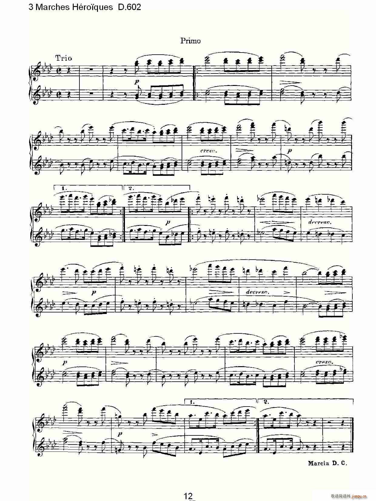 3 Marches Héro?ques D 602 3 进行曲Héro?ques D 602_弗朗兹 舒柏特12