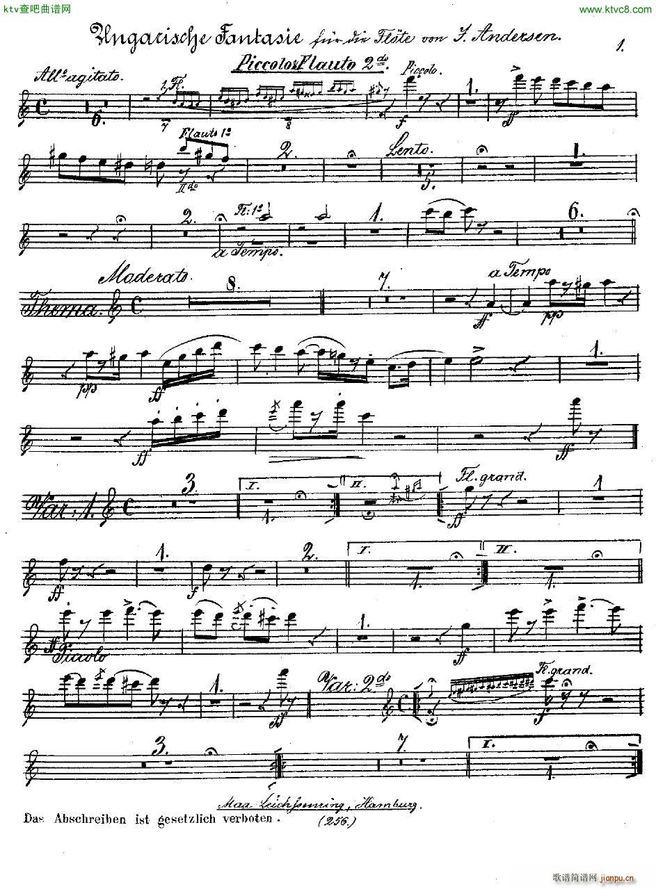 Andersen op 2 Ungarische Fantasie orch parts24