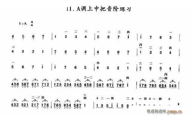 A调上中把音阶练习1