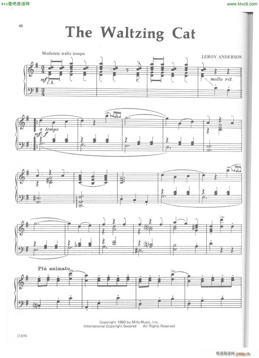 Anderson The Waltzing Cat piano1