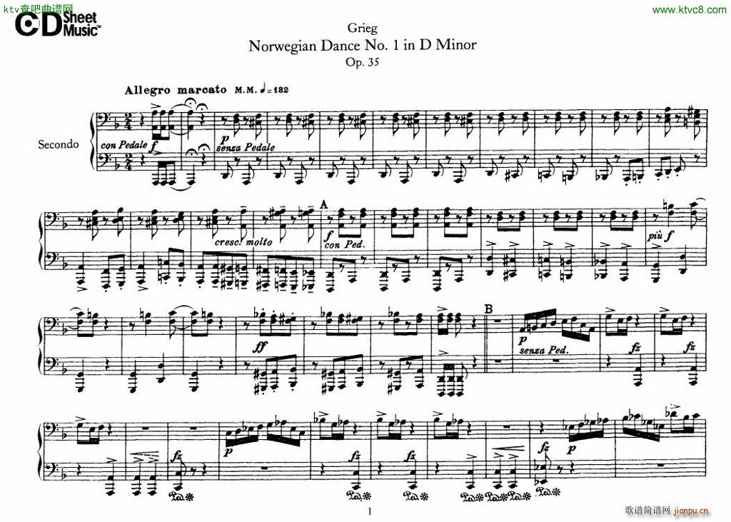 Grieg Norwegian Dance Op 35 1 4 Duet1