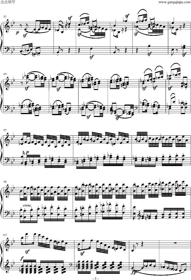 贝多芬降B大调奏鸣曲第四乐章-钢琴谱(钢琴曲)-贝多芬-beethoven5