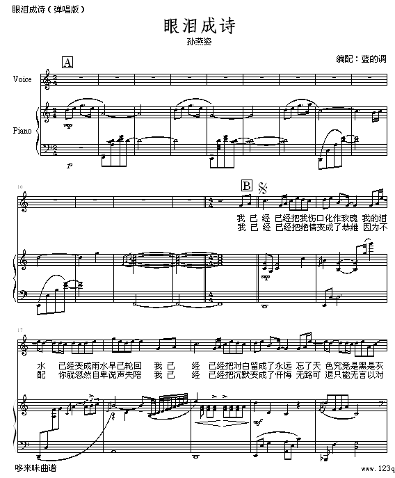眼泪成诗 -（弹唱版）-孙燕姿1