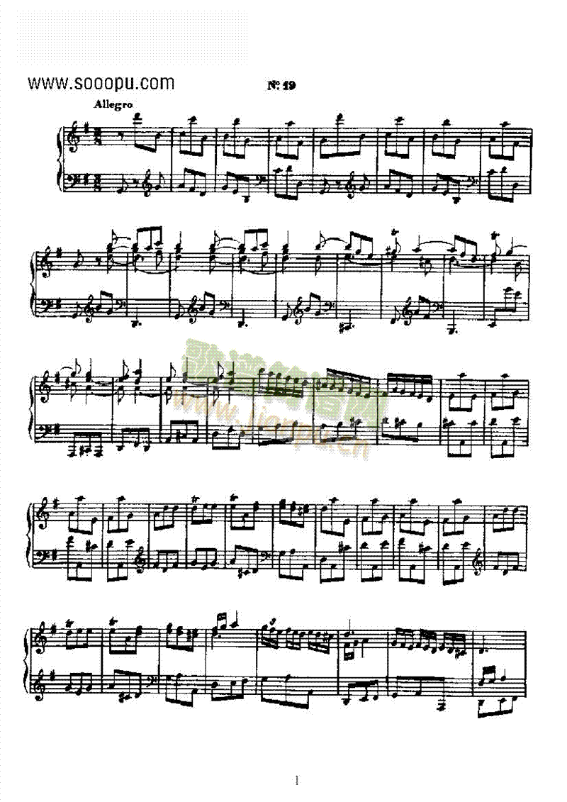 二十首经典奏鸣曲第十九首 键盘类 钢琴1