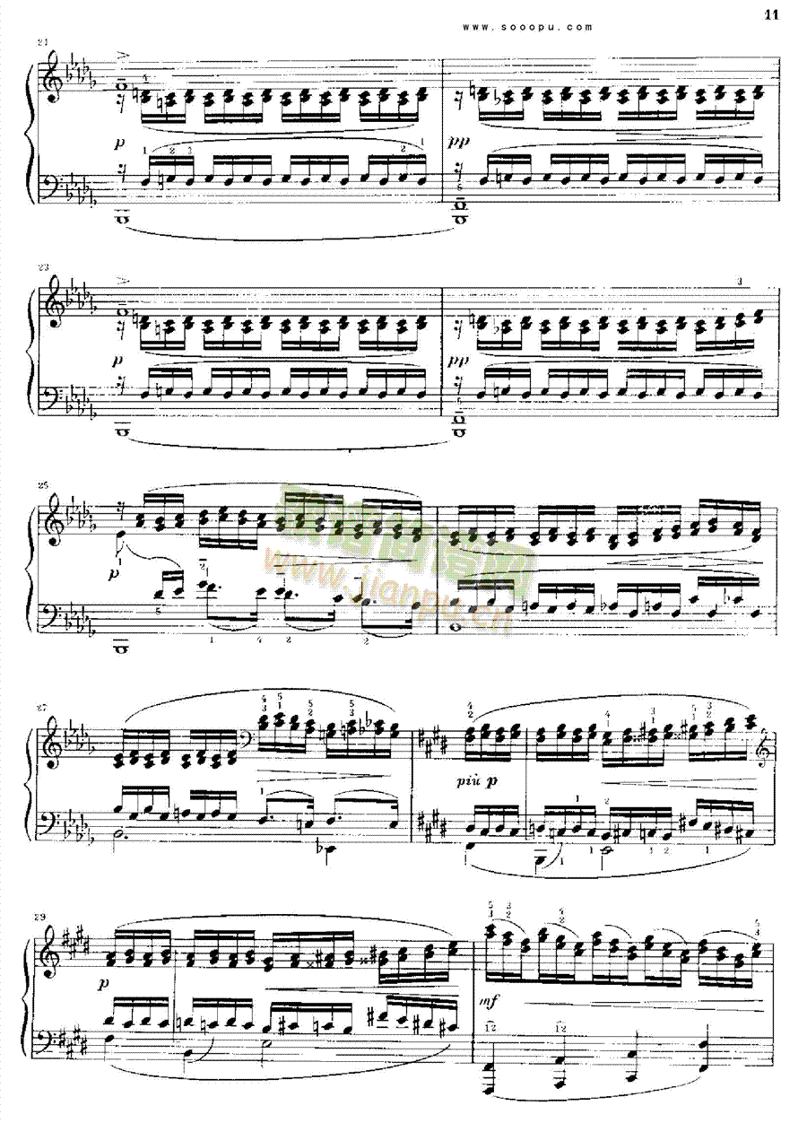 德彪西12首钢琴练习曲 键盘类 钢琴11