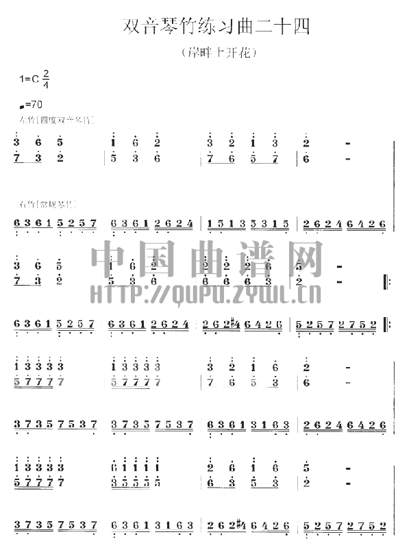 扬琴双音琴竹练习曲 (五)1