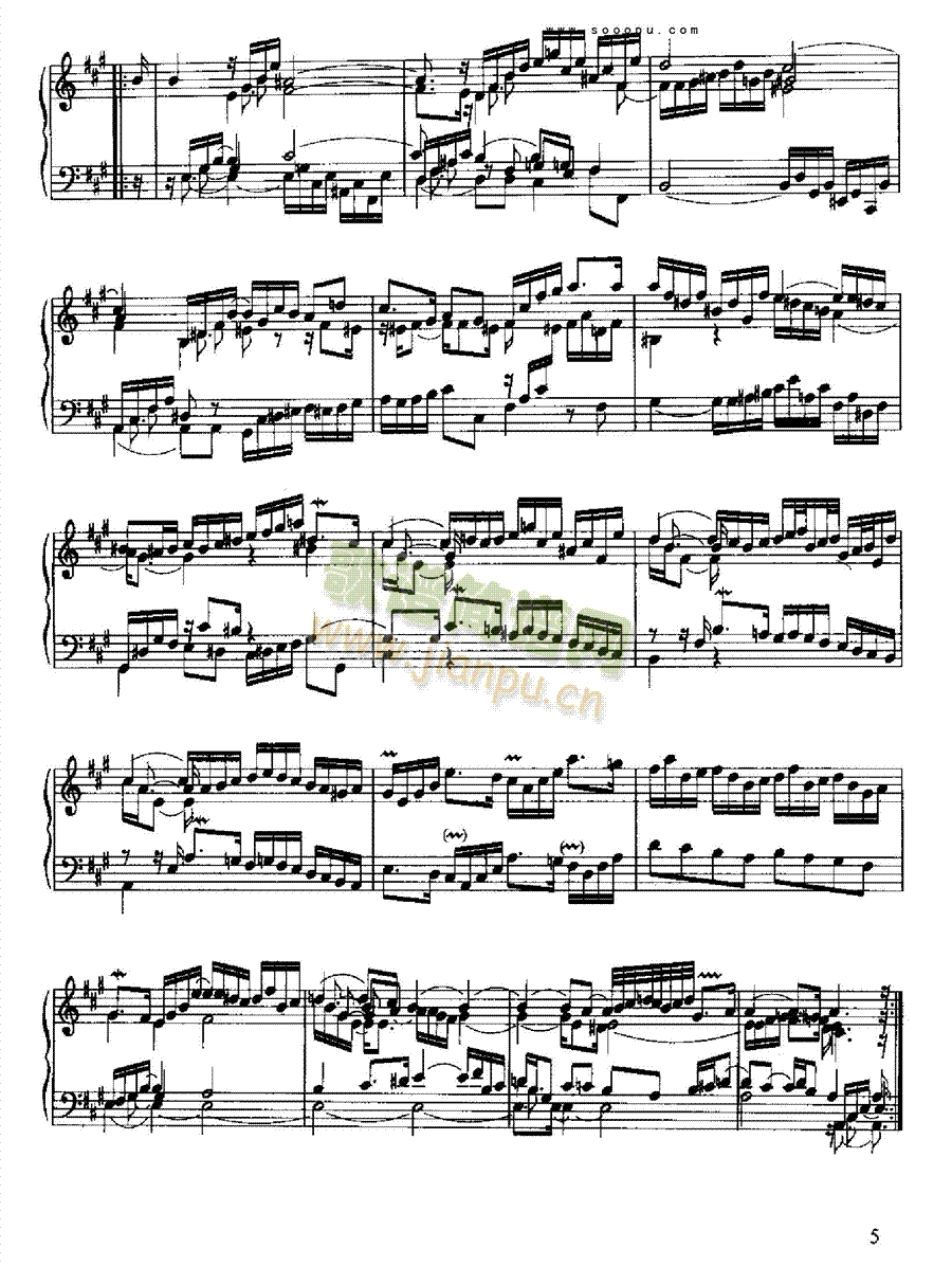 六首英国组曲 键盘类 钢琴4