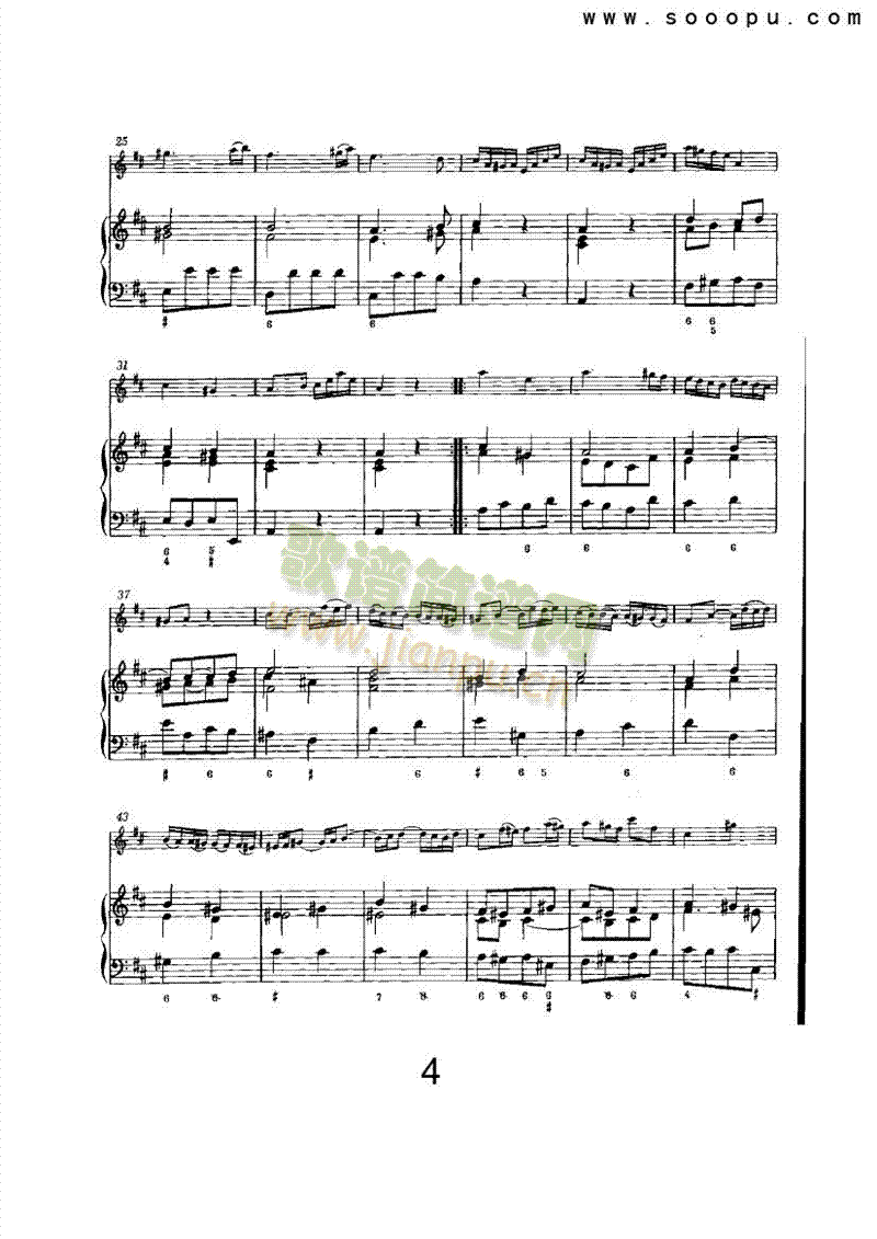 D大调第六奏鸣曲 管乐类 长笛4
