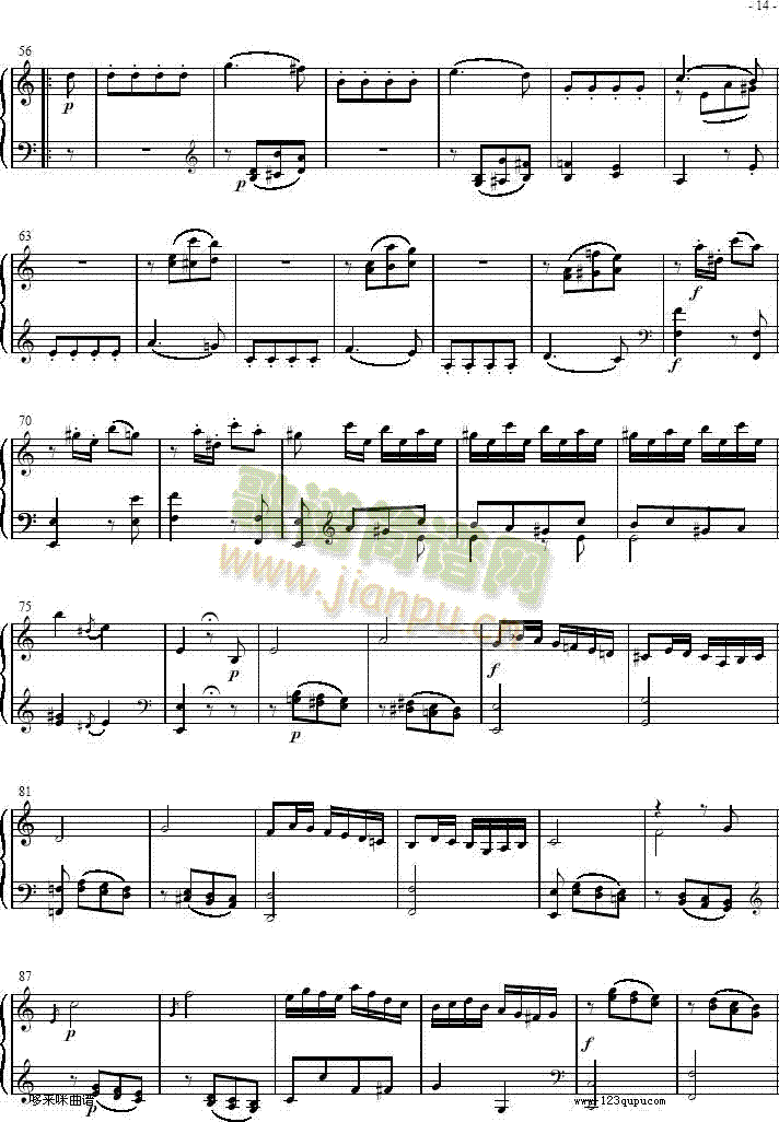 奏鸣曲 Sonatas K279 Mvt.3-莫扎特3