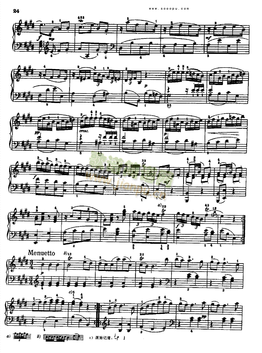 奏鸣曲三1767年出版 键盘类 钢琴3