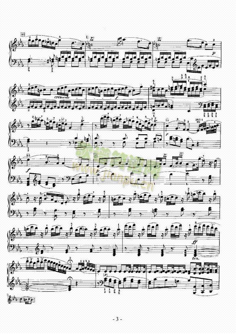 降E大调奏鸣曲 键盘类 钢琴3