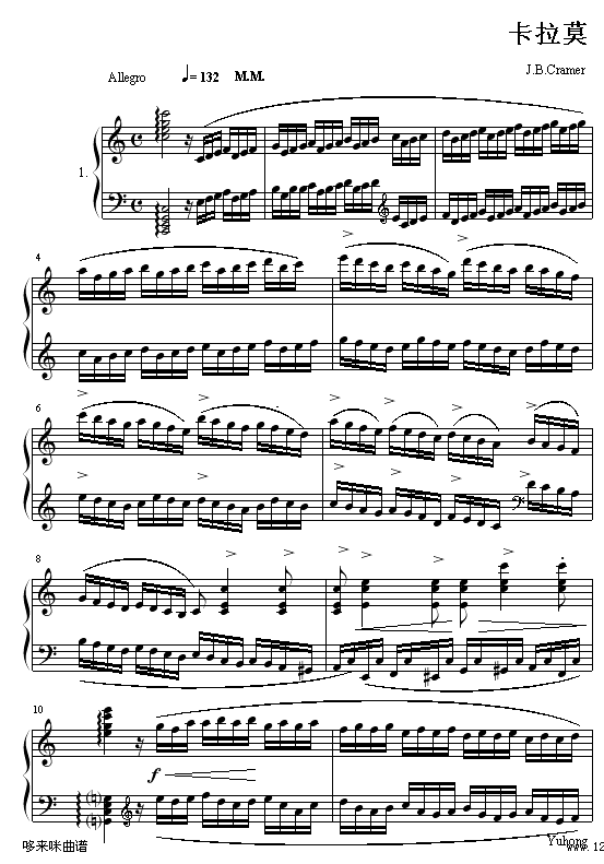 60首钢琴练习曲NO.1-克拉莫1