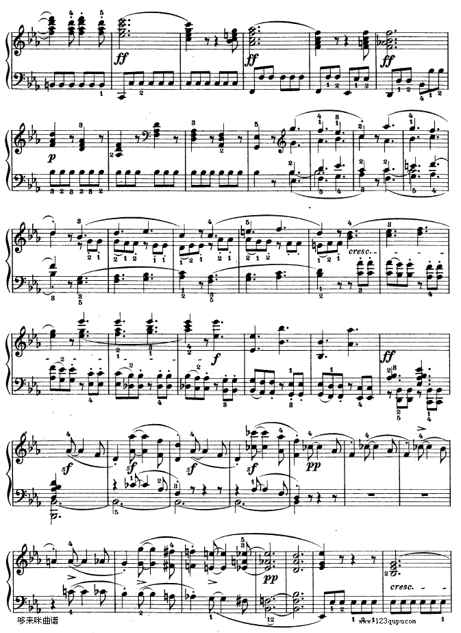 降E大调第四钢琴奏鸣曲-Op.7-贝多芬10