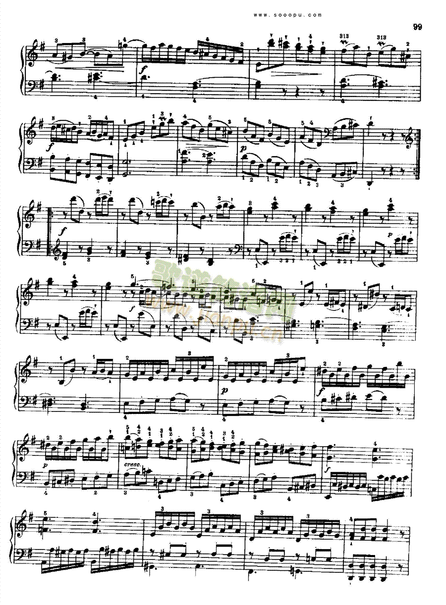 奏鸣曲十(献给奥恩布鲁格的姐妹们)1780年出版 键盘类 钢琴10