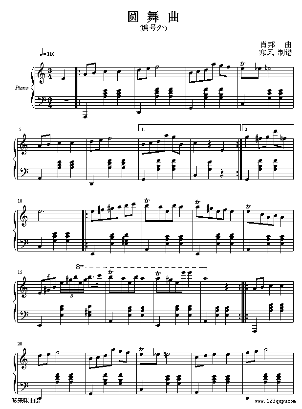 圆舞曲（编号外）-肖邦1
