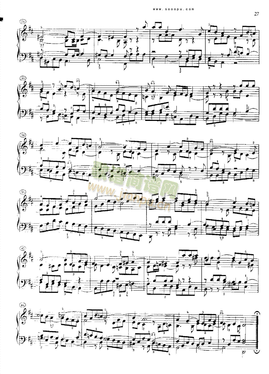 巴赫平均律曲集第二册第5首 键盘类 钢琴6