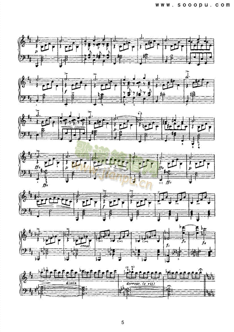 即兴曲（第二首） 键盘类 钢琴5