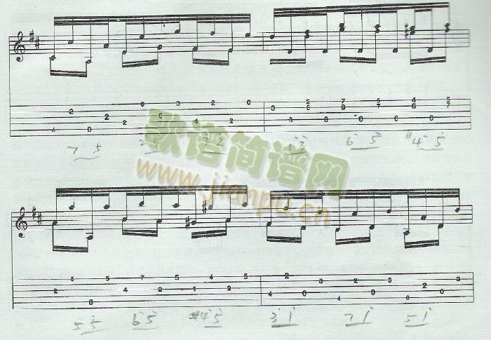 关于你的甜蜜记忆吉他谱( 六线谱)6